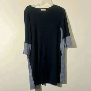 WHYCI Milano Colorblock Striped Dress in Black Blue White Size 42 (US 6)